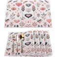 thumbnail image 1 of Placemats Set of 6 Valentine''s Day Love Leaf Flowers Fabric Placemats Square Placemat for Kitchen Table Heat Resistant, Easy to Clean Table Placemats 12x18 Inch, 1 of 5