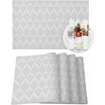thumbnail image 1 of Placemats Set of 6 Water Drop Place Mats for Dining Table Heat-Resistant Non-Slip Washable Simple Geometric Pattern Grey Table Mat for Dining Room, Kitchen, Home Decoration, 1 of 6