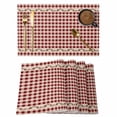 thumbnail image 1 of Placemats Set of 6, Western Texas Star Retro Woven Placemat, Linen Place Mats for Kitchen/Dining Tables, Country Vintage Red Beige Plaid Washable Table Mats for Party, 1 of 8