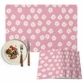 thumbnail image 1 of Placemats Set of 6, White Daisies Place Mats Pink Background Tablemats Washable Placemat Table Decoration for Kitchen Table Dinner Party Home Decor Indoor Outdoor 13x19 Inch, 1 of 9