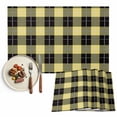 thumbnail image 1 of Placemats Set of 6, Yellow Check Plaid Place Mats Geometric Pattern Tablemats Washable Placemat Table Decoration for Kitchen Table Dinner Party Home Decor Indoor Outdoor 13x19 Inch, 1 of 9