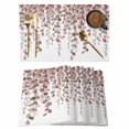 thumbnail image 1 of Placemats Set of 8, Brown Eucalyptus Leaves Woven Placemat, Linen Place Mats for Kitchen/Dining Tables, Spring Leaves Plants Country Washable Table Mats for Party, 1 of 8