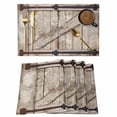 thumbnail image 1 of Placemats Set of 8, Farmhouse Wood Grain Woven Placemat, Linen Place Mats for Kitchen/Dining Tables, Vintage Country Barn Gate Brown Washable Table Mats for Party, 1 of 8