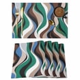 thumbnail image 1 of Placemats Set of 8, Green Blue Brown Moire Woven Placemat, Linen Place Mats for Kitchen/Dining Tables, Modern Abstract Art Washable Table Mats for Party, 1 of 8