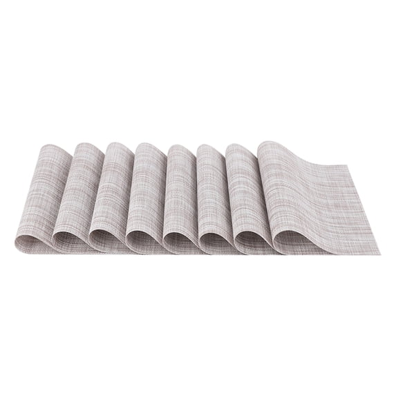 Placemats Set of 8 - Heat Resistant Non-Slip Place mats for Dining Table, Washable Durable PVC Woven Table Mats Easy to Clean for Kitchen Dining Table Decoration Indoor Outdoor