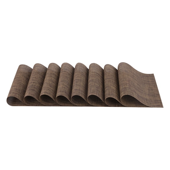 Placemats Set of 8 - Heat Resistant Non-Slip Place mats for Dining Table, Washable Durable PVC Woven Table Mats Easy to Clean for Kitchen Dining Table Decoration Indoor Outdoor