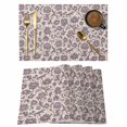 thumbnail image 1 of Placemats Set of 8, Purple Floral Woven Placemat, Linen Place Mats for Kitchen/Dining Tables, Spring Plants Flowers Vintage Rustic Washable Table Mats for Party, 1 of 8