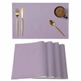 thumbnail image 1 of Placemats Set of 8, Purple Solid Color Woven Placemat, Linen Place Mats for Kitchen/Dining Tables, Aesthetics Contemporary Luxury Washable Table Mats for Party, 1 of 8