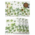 thumbnail image 1 of Placemats Set of 8, St. Patrick's Day Woven Placemat, Linen Place Mats for Kitchen/Dining Tables, Spring Sage Green Four Leaf Grass Washable Table Mats for Party, 1 of 8