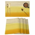 thumbnail image 1 of Placemats Set of 8, Yellow Ombre Woven Placemat, Linen Place Mats for Kitchen/Dining Tables, Modern Abstract Art Abstract Washable Table Mats for Party, 1 of 8