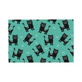 thumbnail image 1 of Placemats Set Of 4 / 6, Artsy Cute Cat Black Placemats For Dining Table Indoor/Outdoors Heat Resistant Washable Placemats 18" X 12", 1 of 1