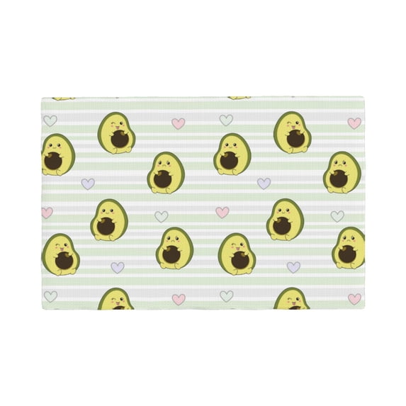 Placemats Set Of 4 / 6, Avocado Of A Hear Placemats For Dining Table Indoor/Outdoors Heat Resistant Washable Placemats 18" X 12"