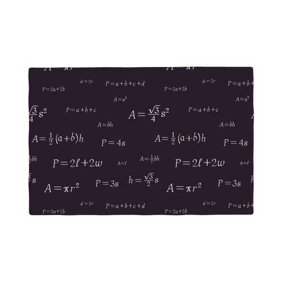 Placemats Set Of 4 / 6, Black Math Print Funny Placemats For Dining Table Indoor/Outdoors Heat Resistant Washable Placemats 18" X 12"