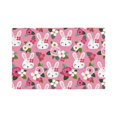 thumbnail image 1 of Placemats Set Of 4 / 6, Cartoon Cute Rabbit Flower Rose Placemats For Dining Table Indoor/Outdoors Heat Resistant Washable Placemats 18" X 12", 1 of 8