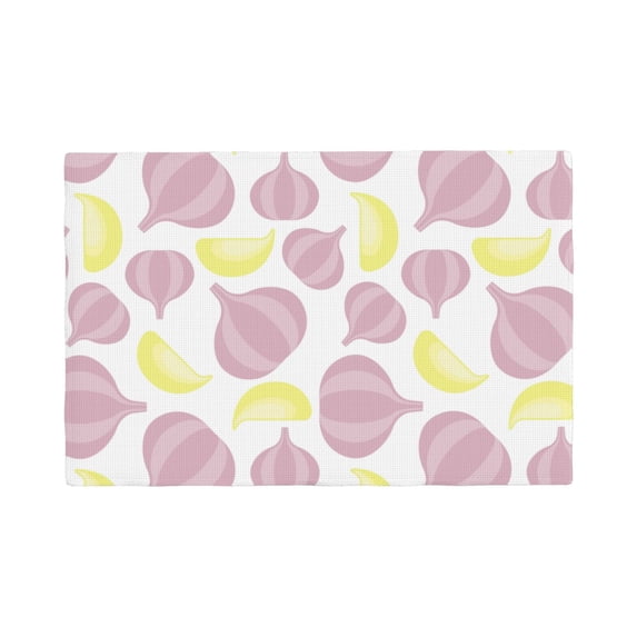 Placemats Set Of 4 / 6, Cartoon Garlic Cloves Placemats For Dining Table Indoor/Outdoors Heat Resistant Washable Placemats 18" X 12"