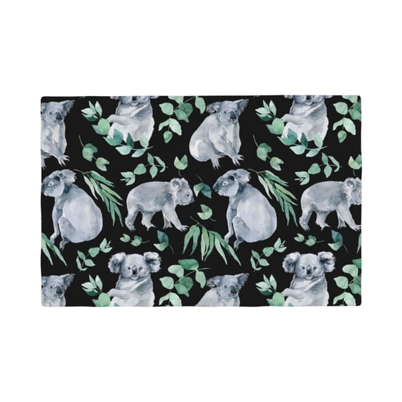Placemats Set Of 4 / 6, Cartoon Koala Bear Placemats For Dining Table Indoor/Outdoors Heat Resistant Washable Placemats 18" X 12"
