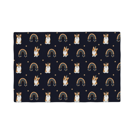 Placemats Set Of 4 / 6, Classic Cute Corgi Dog Funny Placemats For Dining Table Indoor/Outdoors Heat Resistant Washable Placemats 18" X 12"