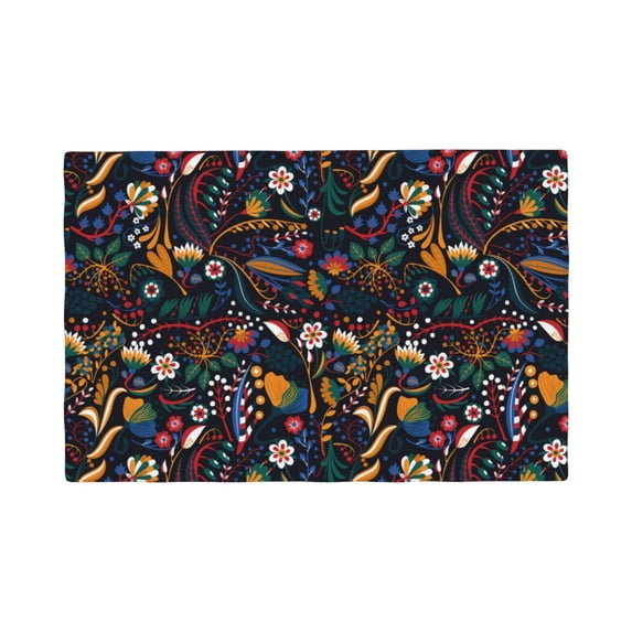 Placemats Set Of 4 / 6, Colorful Flowers Placemats For Dining Table Indoor/Outdoors Heat Resistant Washable Placemats 18" X 12"