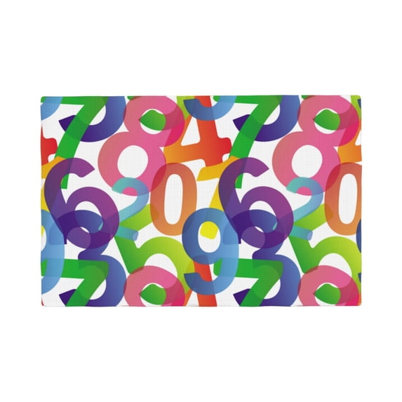 Placemats Set Of 4 / 6, Colorful Math Number Placemats For Dining Table Indoor/Outdoors Heat Resistant Washable Placemats 18" X 12"