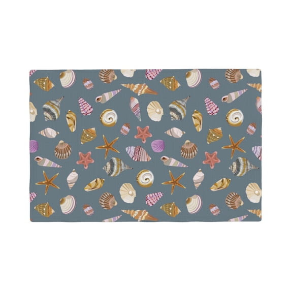Placemats Set Of 4 / 6, Conch Shells Print No.9046 Placemats For Dining Table Indoor/Outdoors Heat Resistant Washable Placemats 18" X 12"