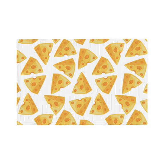 Placemats Set Of 4 / 6, Cute Cheese Placemats For Dining Table Indoor/Outdoors Heat Resistant Washable Placemats 18" X 12"