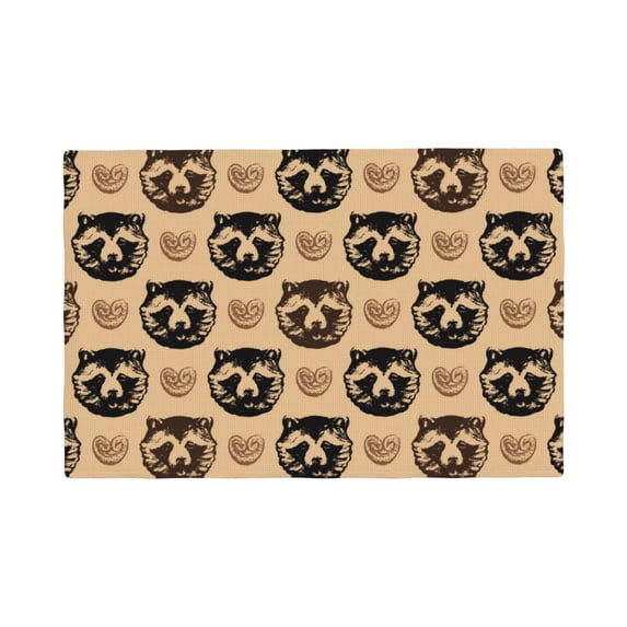 Placemats Set Of 4 / 6, Cute Raccoon Love Placemats For Dining Table Indoor/Outdoors Heat Resistant Washable Placemats 18" X 12"
