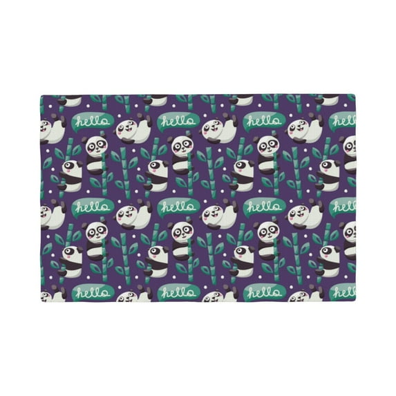 Placemats Set Of 4 / 6, Funny Cute Panda Placemats For Dining Table Indoor/Outdoors Heat Resistant Washable Placemats 18" X 12"