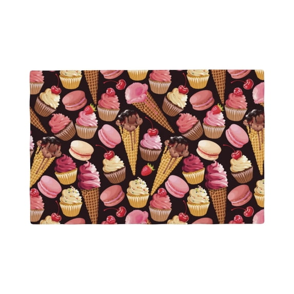 Placemats Set Of 4 / 6, Ice Cream Cake Placemats For Dining Table Indoor/Outdoors Heat Resistant Washable Placemats 18" X 12"