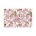thumbnail image 1 of Placemats Set Of 4 / 6, Lilies Flowers Light Pink Placemats For Dining Table Indoor/Outdoors Heat Resistant Washable Placemats 18" X 12", 1 of 1