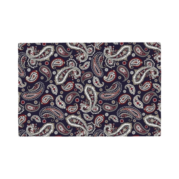 Placemats Set Of 4 / 6, Paisley Pattern No.9069 Placemats For Dining Table Indoor/Outdoors Heat Resistant Washable Placemats 18" X 12"