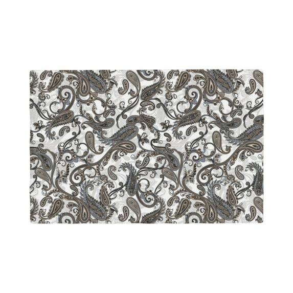 Placemats Set Of 4 / 6, Paisley Pattern No.9076 Placemats For Dining Table Indoor/Outdoors Heat Resistant Washable Placemats 18" X 12"