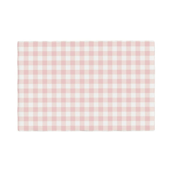 Placemats Set Of 4 / 6, Pink Checkboard Placemats For Dining Table Indoor/Outdoors Heat Resistant Washable Placemats 18" X 12"