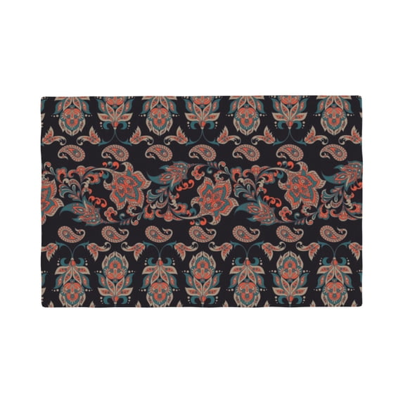 Placemats Set Of 4 / 6, Retro Floral Pattern Placemats For Dining Table Indoor/Outdoors Heat Resistant Washable Placemats 18" X 12"