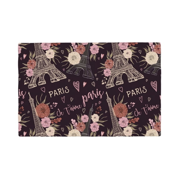 Placemats Set Of 4 / 6, Romantic Paris Placemats For Dining Table Indoor/Outdoors Heat Resistant Washable Placemats 18" X 12"