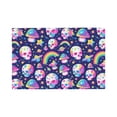 thumbnail image 1 of Placemats Set Of 4 / 6, Skull Mushroom Rainbow Space Placemats For Dining Table Indoor/Outdoors Heat Resistant Washable Placemats 18" X 12", 1 of 8