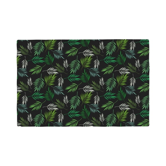Placemats Set Of 4 / 6, Tropical Palm Leaves Placemats For Dining Table Indoor/Outdoors Heat Resistant Washable Placemats 18" X 12"