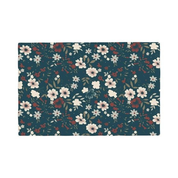 Placemats Set Of 4 / 6, Vintage Floral Placemats For Dining Table Indoor/Outdoors Heat Resistant Washable Placemats 18" X 12"
