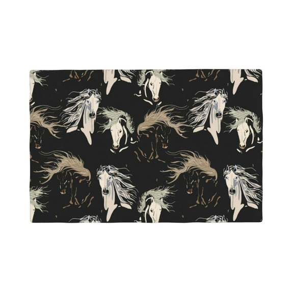 Placemats Set Of 4 / 6, Vintage Minimalist Cool Horse_A Placemats For Dining Table Indoor/Outdoors Heat Resistant Washable Placemats 18" X 12"