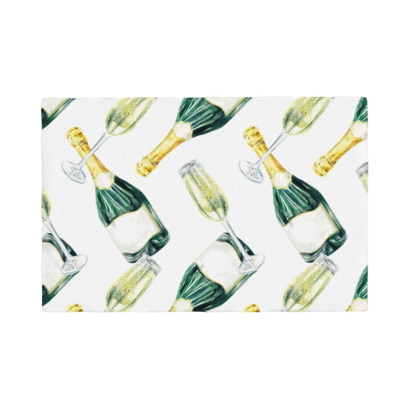 Placemats Set Of 4 / 6, Wine Bottle Pattern Placemats For Dining Table Indoor/Outdoors Heat Resistant Washable Placemats 18" X 12"