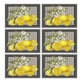 thumbnail image 1 of Placemats Set Of 6 Linen Durable Dining Table Mats Lemon Fruit Leave Place Mats for Party Kitchen Dining Decoration, 1 of 6