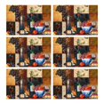 thumbnail image 1 of Placemats Set Of 6 Linen Durable Dining Table Mats Red Wine Grape Fruits Place Mats for Dining Table Kitchen, 1 of 2