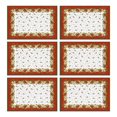 thumbnail image 1 of Placemats Set Of 6 Linen Machine Washable Dining Table Mats Winter Red Christmas Flowers Dinner Mats for Party Kitchen Dining Decoration, 1 of 4