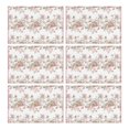 thumbnail image 1 of Placemats Set Of 6 Linen Non Slip Table Place Mats Pink Rose Flowers Place Mats for Outdoor Tables Desk Kitchen, 1 of 2