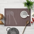 thumbnail image 1 of Placemats Set of 24 for Dining Table, Table Placemats, Rectangular PVC Vinyl, 18x12 Inches - Brown, 1 of 8