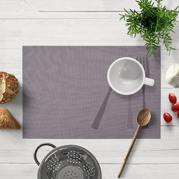 Placemats Set of 24 for Dining Table, Table Placemats, Rectangular PVC Vinyl, 18x12 Inches - Light Brown