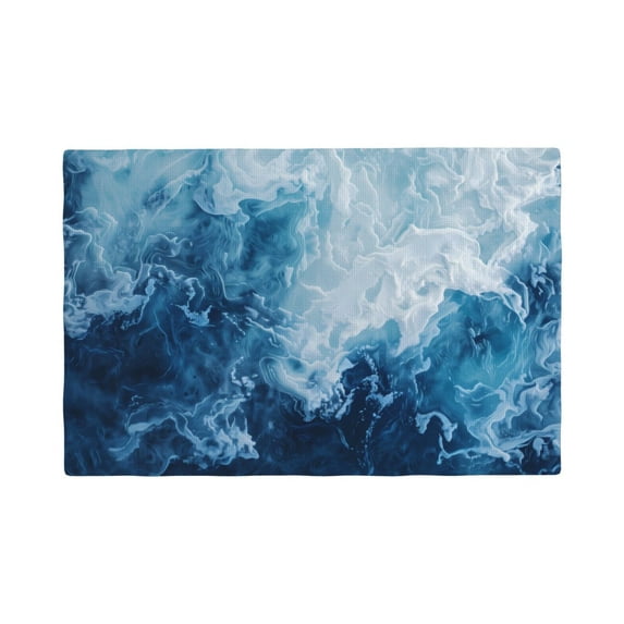 Placemats Set of 4 / 6, Abstract Ocean Waves Placemats for Dining Table Indoor/Outdoors Heat Resistant Washable Placemats 18" x 12"