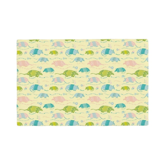 Placemats Set of 4 / 6, Armadillo Floral Placemats for Dining Table Indoor/Outdoors Heat Resistant Washable Placemats 18" x 12"