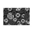 thumbnail image 1 of Placemats Set of 4 / 6, Black Metallic Gear Pattern Placemats for Dining Table Indoor/Outdoors Heat Resistant Washable Placemats 18" x 12", 1 of 8