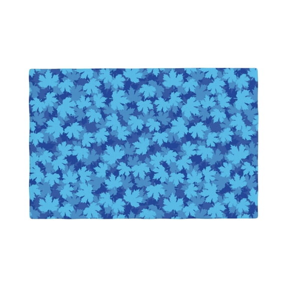 Placemats Set of 4 / 6, Blue Maple Leaf Placemats for Dining Table Indoor/Outdoors Heat Resistant Washable Placemats 18" x 12"