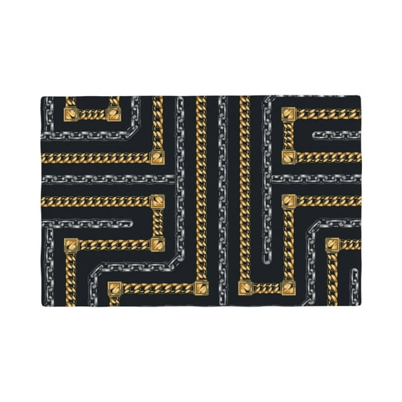 Placemats Set of 4 / 6, Chain Maze Pattern Placemats for Dining Table Indoor/Outdoors Heat Resistant Washable Placemats 18" x 12"